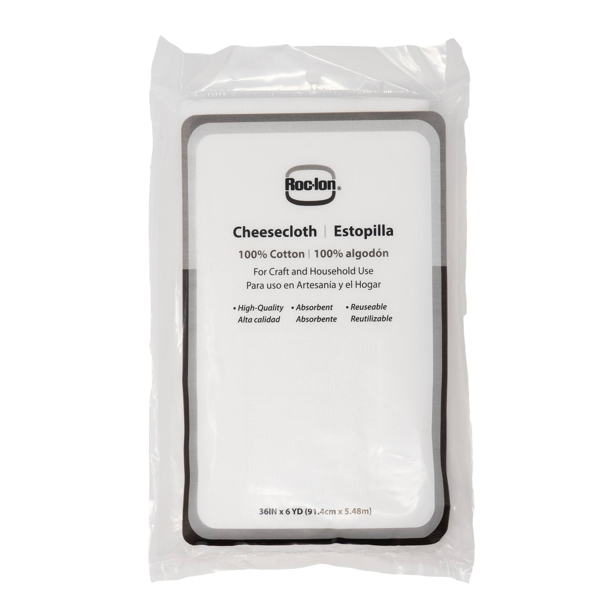 Roc-Lon 36" x 6yd. White Cotton Cheesecloth